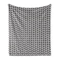 thumbnail image 1 of Hearts Soft Flannel Fleece Throw Blanket, Polygonal Geometric Design Triangular Love Pattern, Cozy Plush for Indoor and Outdoor Use, 50" x 70", Grey White, by Ambesonne, 1 of 5