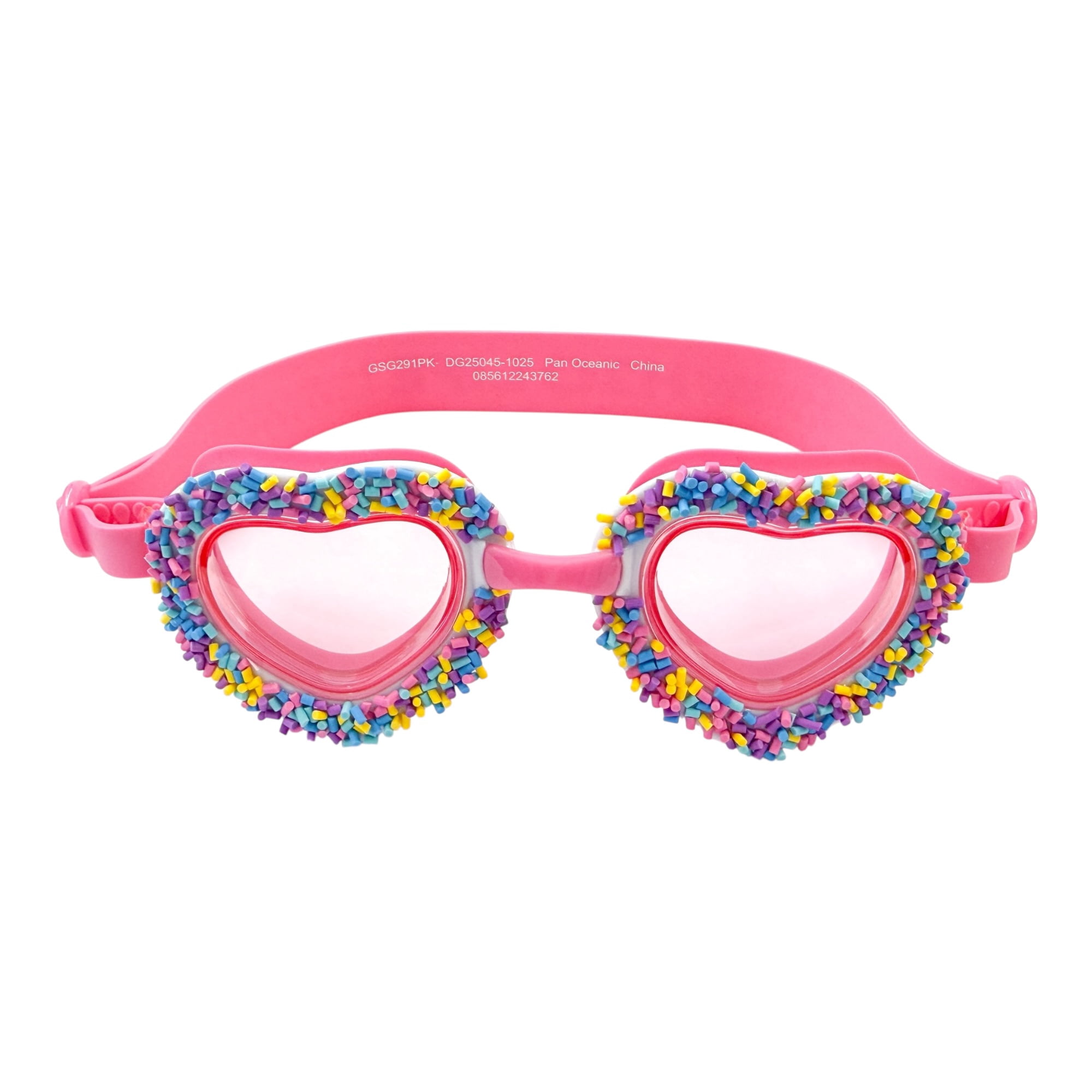 Hearts Sprinkles Pink Swim Googles