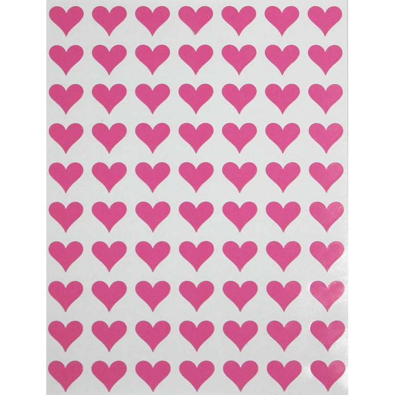 Small Scratch Off Sticker 27x32mm Love Heart Shape Pink Color