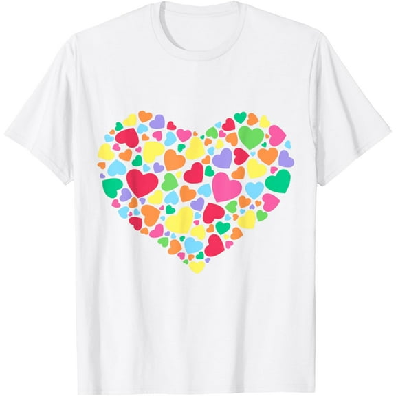 Hearts T Shirt Kids School Valentines Day Girls Boys T-Shirt