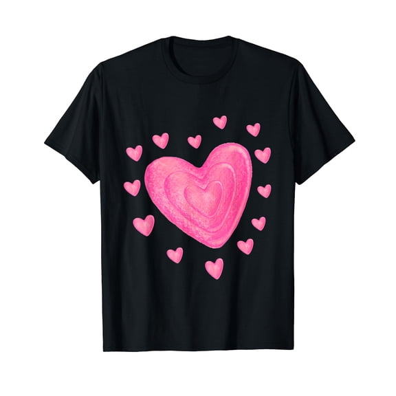 Hearts T Shirt Kids School Valentines Day Girls Boys T-Shirt