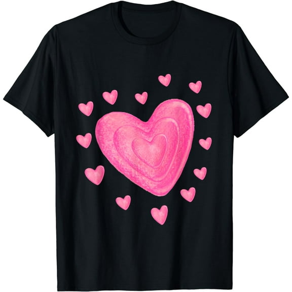 Hearts T Shirt Kids School Valentines Day Girls Boys T-Shirt