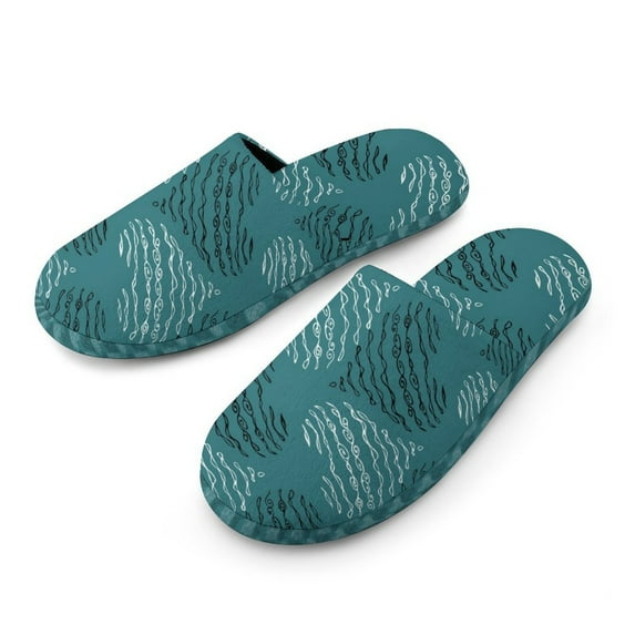 Hearts Texture House Slippers for Woman Men Warm Fannel Slipper Non-Slip TPR Slides Slippers 13-14