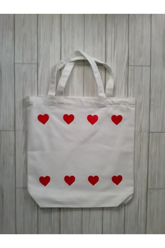 Hearts Tote Bag (White)