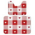 thumbnail image 1 of Hearts Valentine'S Day Bathroom Rugs Set 2 Pieces, Bathroom Set - Quick Drying Bath Mat And U-Shaped Toilet Rug, Water Absorbent Bath Carpet For Bedroom Floor Living Room, Machine Washable, 1 of 6