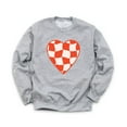thumbnail image 1 of Hearts Valentine's Day Unisex Gray Sweatshirt Checkered Heart Design Love Happy Holiday Sweater, 1 of 2