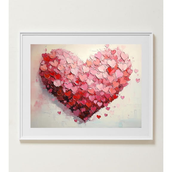 Hearts Wall Art, Pink Red, Love Poster, Valentine'S Day, 70S Aesthetic Art, Gallery Wall Art, Wall Art Wall Art, Modern Wall Decor, 8x12 UNFRAMED