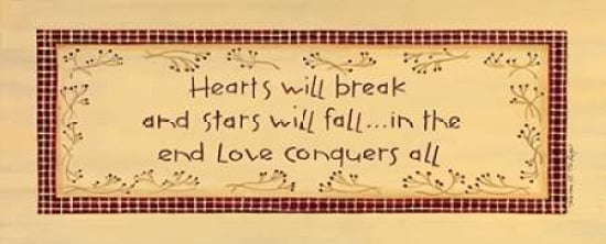 Hearts Will Break Canvas Art - Karen Tribbet (10 x 20)