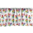 thumbnail image 1 of Ambesonne Hearts Valance Pack of 2, Rhythmic Ombre Rainbow Art, 54"X18", Multicolor, 1 of 4