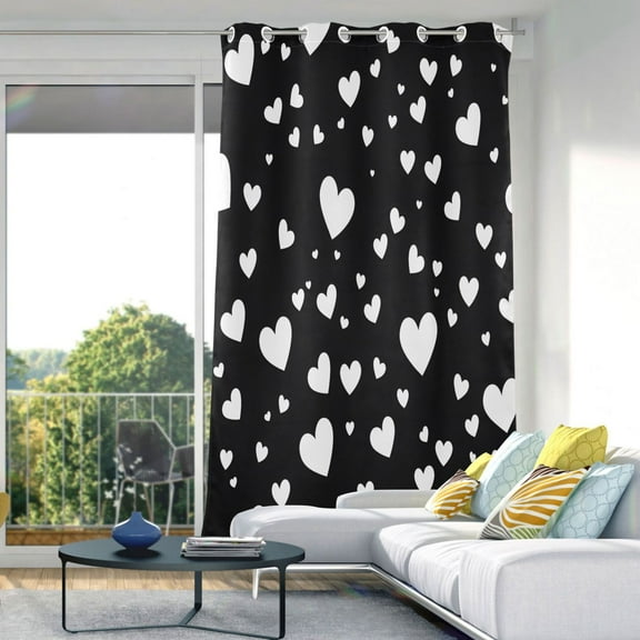 Hearts-a1 Blackout Curtains 84"x52" Thermal Insulated Curtain 1 Panel