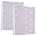 thumbnail image 1 of Hearts and Arrows Pattern 12.4x10.6in PVC Round Ring Binders, 2-Pack, D-Ring 3-Hole, Metal Clip, 1 of 10
