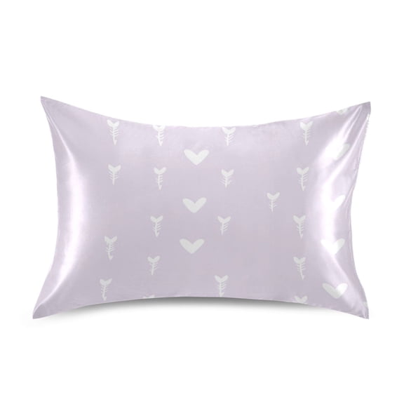 Hearts and Arrows Pattern Queen Size Pillowcase Silky Smooth Finish Anti Wrinkle Design Easy Envelope Closure 20x30in