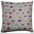 thumbnail image 1 of Hearts and Dots Floral Print Decorative Cotton Throw Pillow/Sham Cushion Cover Purple, 1 of 1
