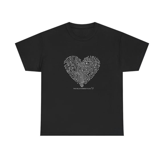 Hearts connection Unisex Heavy Cotton Tee Express Delivery available (S, Black)