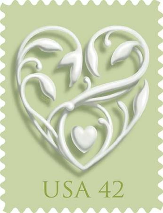 Hearts - green Canvas Art - US POSTAL SERVICE (24 x 30)
