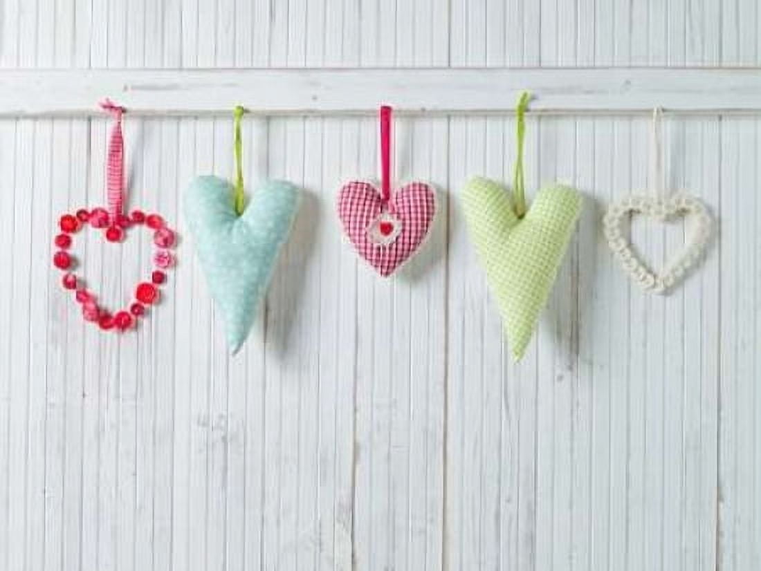 Hearts hanging on wooden background Canvas Art - Assaf Frank (18 x 24)