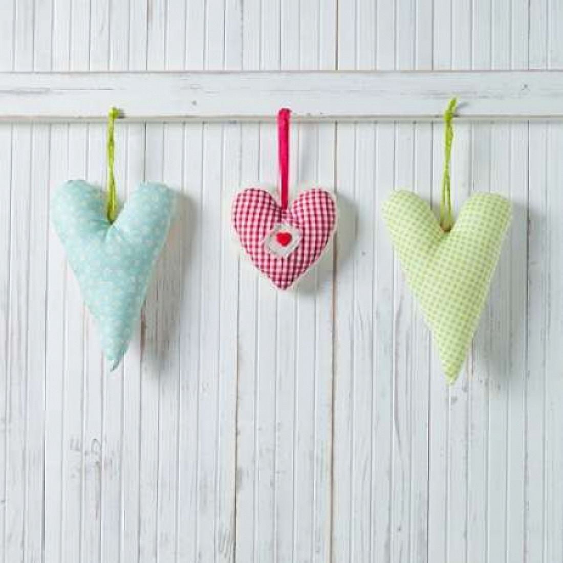 Hearts hanging on wooden background Canvas Art - Assaf Frank (24 x 24)