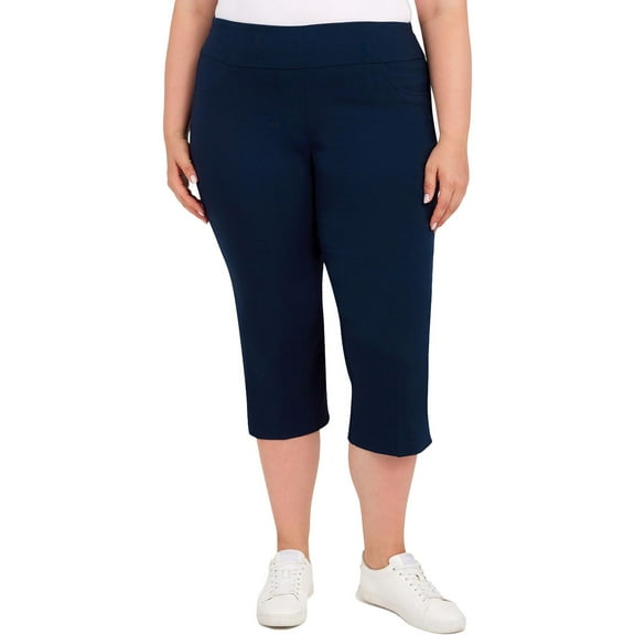 Hearts of Palm Womens Plus Pull On Stretch Capri Pants