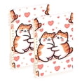 thumbnail image 1 of Hearts with Cats Ring Binder Notebook Journey Note Diary College Ruled Spiral Notebook Study Loose Leaf Paper A5 60 Pages, 1 of 8
