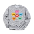 thumbnail image 1 of Hearts with Positive Sayings and Affirmations Unisex Gray Sweatshirt Valentine's Day Love Holiday Sweater, 1 of 2