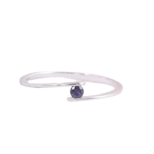 HeartsAndYou 0.2ct Natural Blue Sapphire Tension Set Solitaire Ring 100% 14k SOLID White Gold
