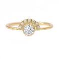 thumbnail image 1 of HeartsAndYou 0.2ct Round Cut Moissanite Engagement Ring for Women 18k Yellow Gold Over Silver Minimalist Crown, 1 of 6