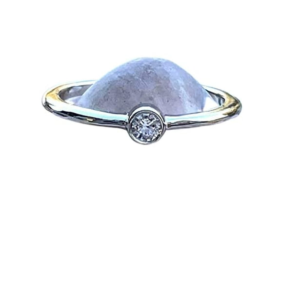 HeartsAndYou 0.3ct Engagement Ring for Women Round Cut Moissanite Solitaire Design 18k White Gold Over Silver