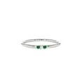thumbnail image 1 of HeartsAndYou 0.3ct Engagement Ring for Women Round Moissanite Emerald Accent Trilogy 18k White Gold Over Silver, 1 of 4