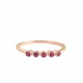 thumbnail image 1 of HeartsAndYou 0.3ct Natural Pink Ruby Engagement Ring 5 Stone Minimalist 14k SOLID Rose Gold, 1 of 9