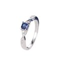 thumbnail image 1 of HeartsAndYou 0.4ct Natural Blue Sapphire Engagement Ring 14k SOLID White Gold Twist Promise, 1 of 9