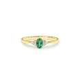 thumbnail image 1 of HeartsAndYou 0.4ct Natural Emerald & Diamond Dainty Minimalist Ring 14k SOLID Yellow Gold, 1 of 9