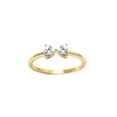 thumbnail image 1 of HeartsAndYou 0.5ct Engagement Ring for Women Heart Cut Moissanite Bow Tie Design 18k Yellow Gold Over Silver, 1 of 6