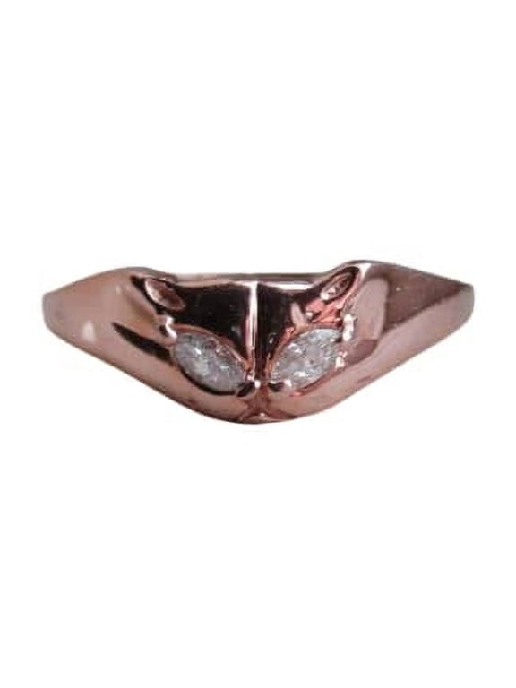 0.5ct Marquise Cut Moissanite Cat Kitty Eyes Engagement Ring for Women 18k Rose Gold Over Silver Stylish