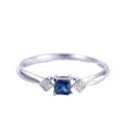 thumbnail image 1 of HeartsAndYou 0.5ct Natural Blue Sapphire Engagement Ring 100% 14k SOLID White Gold Solitaire, 1 of 9