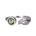 thumbnail image 1 of HeartsAndYou 0.5ct Natural Green Peridot Bridal Bezel Set Birthday Ring 14k SOLID White Gold, 1 of 9