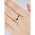 thumbnail image 1 of HeartsAndYou 0.5ct Natural Princess Pink Ruby Curved Minimalist Ring 14k SOLID White Gold, 1 of 8