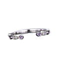 thumbnail image 1 of HeartsAndYou 0.5ct Round Cut Natural Amethyst Moissanite Open Band 100% 14k SOLID White Gold, 1 of 9