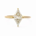thumbnail image 1 of HeartsAndYou 0.5ct Trillion Moissanite Engagement Ring for Women 18k Yellow Gold Over Silver Rhombus Geometrical, 1 of 6