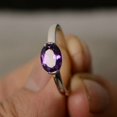 thumbnail image 1 of HeartsAndYou 0.8ct Natural Purple Amethyst Engagement Ring 14k SOLID White Gold Solitaire, 1 of 8