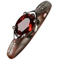 thumbnail image 1 of HeartsAndYou 0.8ct Oval Cut Natural Red Garnet Ring 14k SOLID White Gold & Moissanite Accent, 1 of 9