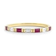 thumbnail image 1 of HeartsAndYou 0.9ct Natural Ruby & Diamond Half Eternity Wedding Band 14k SOLID Yellow Gold, 1 of 9