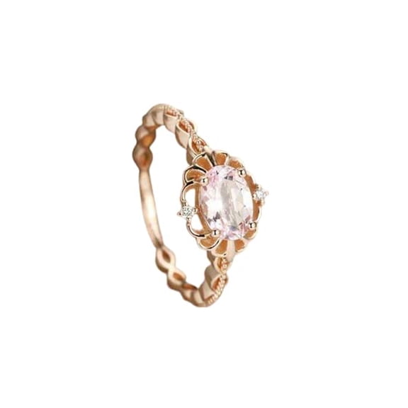 HeartsAndYou 1.02ct Natural Morganite Birthday Ring 100% 14k SOLID Rose Gold Floral Solitaire