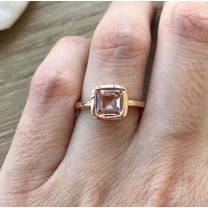 HeartsAndYou 1.22ct Natural Peach Morganite Engagement Ring Bezel Set 14k SOLID Rose Gold