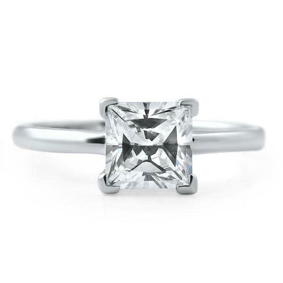 HeartsAndYou 1.25ct Princess Cut Moissanite Engagement Ring for Women Solitaire 18k White Gold Over Silver