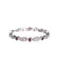 thumbnail image 1 of HeartsAndYou 1.2ct Natural Garnet Diamond Wedding Band Stylish Eternity 14k SOLID White Gold, 1 of 9