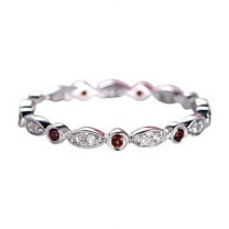 HeartsAndYou 1.2ct Natural Garnet Diamond Wedding Band Stylish Eternity 14k SOLID White Gold