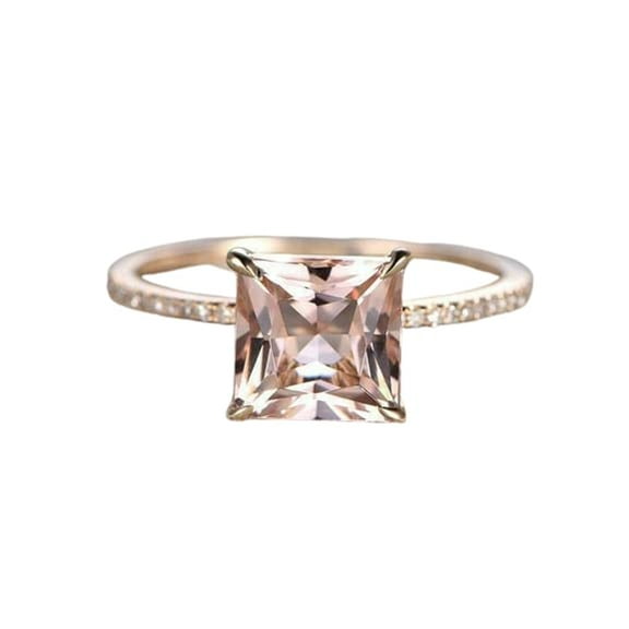 HeartsAndYou 1.2ct Natural Peach Morganite Engagement Ring 100% 14k SOLID Rose Gold Solitaire