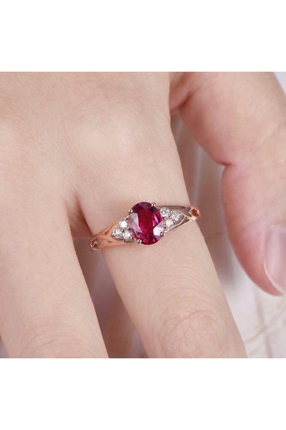 1.2ct Natural Pink Ruby Infinity Solitaire Engagement Ring 14k SOLID Rose Gold