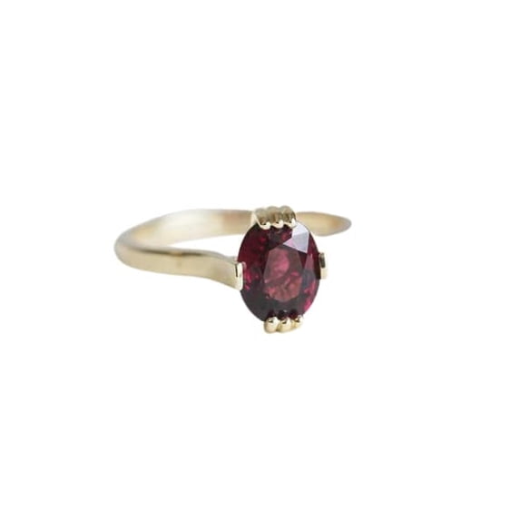 HeartsAndYou 1.2ct Natural Pink Ruby Solitaire Wedding Engagement Ring 14k SOLID Yellow Gold