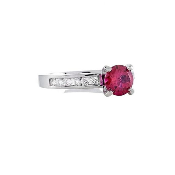HeartsAndYou 1.2ct Natural Pink Sapphire Diamond Channel Set Ring 14k REAL White Gold Accents